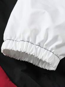 Manfinity Sporsity Men Rave Color Block Jacket Without Tee, Going Out Long Sleeve Color Block Lightweight Outdoor Windbreaker, For Friends, Husband, Boyfriend Gifts, Fall