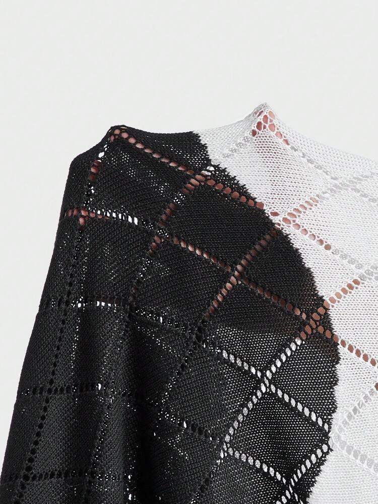 Loose Fit Men's Two Tone Drop Shoulder Sweater, For Fall Winter