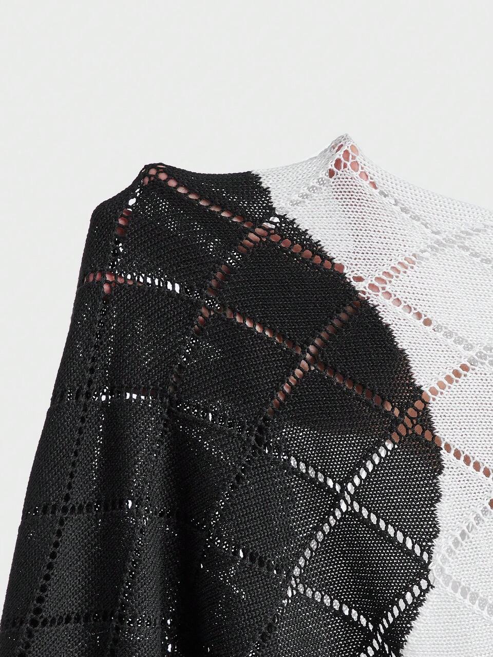 Loose Fit Men's Two Tone Drop Shoulder Sweater, For Fall Winter