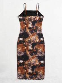 SHEIN MOD Plus Tie Dye Cami Dress - Multicolor - View 2