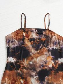 SHEIN MOD Plus Tie Dye Cami Dress - Multicolor - View 3