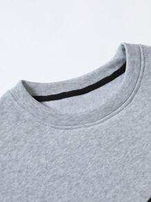 Manfinity Homme Men Color Block Thermal Lined Sweatshirt Crew Neck Long Sleeve Casual Sweatshirt, For Friends, Husband, Boyfriend Gifts, Men Co Ords, Mens Two Tone Sweatshirt, Mens Long Sleeve Sweatshirt
