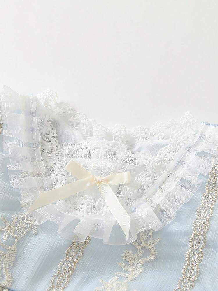 女童（小）連衣裙 - 淺藍色 - 查看 3