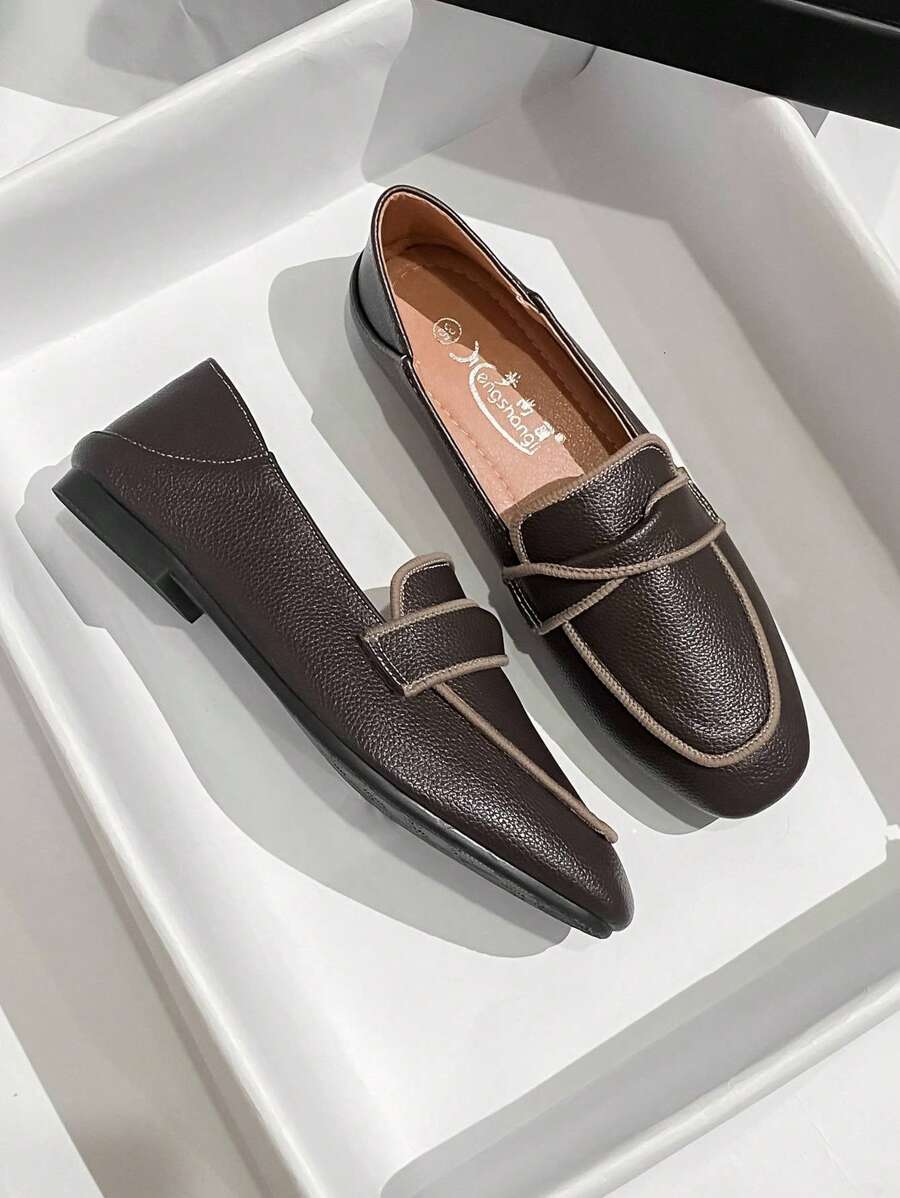 2025秋季女士平底鞋低帮百搭软底平底皮鞋仙女风温柔乐福鞋