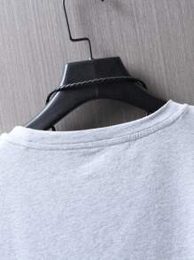 Aesthetic Post--Men Letter Graphic Tee - Light Grey - View 7