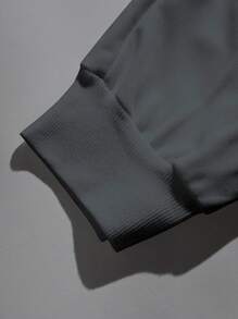 Manfinity Homme 宽松男士字母图案抽绳腰运动裤 - 深灰色 - 查看 4