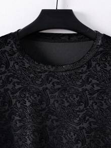 Manfinity Homme Men Jacquard Tee - Black - View 5