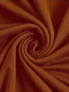 SHEIN BASICS 休閒口袋 前紐扣純色加大碼連身褲 - 酒紅色 - 查看 3