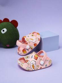 1pair Cute And Funny Thick-Soled Baby Slippers With Animal Pattern - Pink - View 1