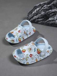 Baby Boys' Blue Waterproof Sandals With Animal Print And Hollow Design - Blue - View 3