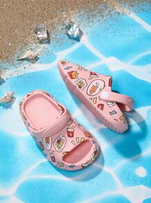 1pair Cute And Funny Thick-Soled Baby Slippers With Animal Pattern - Pink - View 5