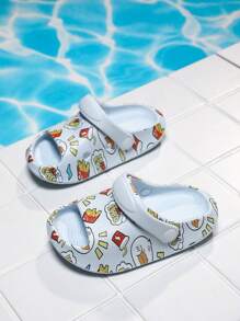 Baby Boys' Blue Waterproof Sandals With Animal Print And Hollow Design - Blue - View 5