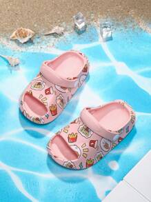 1pair Cute And Funny Thick-Soled Baby Slippers With Animal Pattern - Pink - View 6