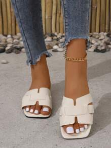 Summer New Arrival Lady's Fashionable Snake Pattern Embossed Hollow Out Slippers, Flat Sandals