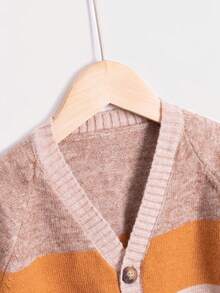 Young Boy Colorblock Raglan Sleeve Cardigan - Multicolor - View 4