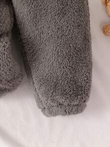 Baby Boy Tiger Embroidery Fuzzy Top & Pants - White - View 6