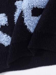 SHEIN 女大童字母圖案落肩袖毛衣洋裝 - 彩色 - 查看 7