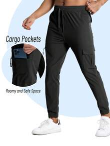 Manfinity Sport Corelite Nam Eo dây rút Túi có nắp Quần thể thao - màu đen - Xem 4