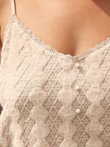 SHEIN Frenchy Plus Button Front Lace Cami Top
