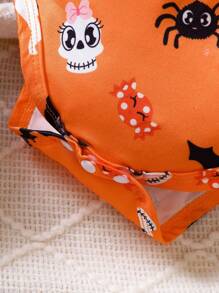 女嬰萬聖印花連身背心＆ 頭巾 - 橘色 - 查看 7