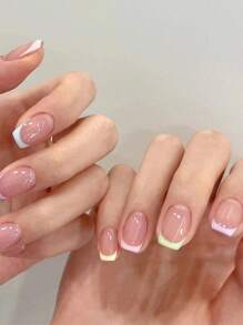 Sweetness 1入組24片多色法式假指甲,用於美甲 - 彩色 - 查看 1