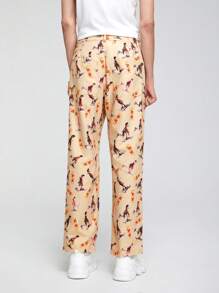 GAWX 男士字母和圖形圖形直筒褲 - 彩色 - 查看 2