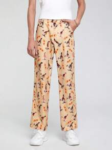 GAWX 男士字母和圖形圖形直筒褲 - 彩色 - 查看 5