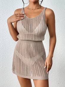 LanaWest Summer Beach Hollow Out Cover Up Dress Without Bikini Set