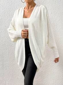 SHEIN Essnce Batwing Sleeve Duster Cardigan - White - View 1