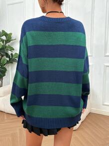 SHEIN Unity Color Block Drop Shoulder Sweater - Multicolor - View 2