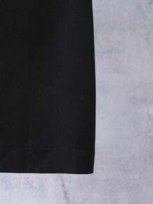 SHEIN Tween Boy Double Breasted Trench Coat With Scarf - Black - View 4