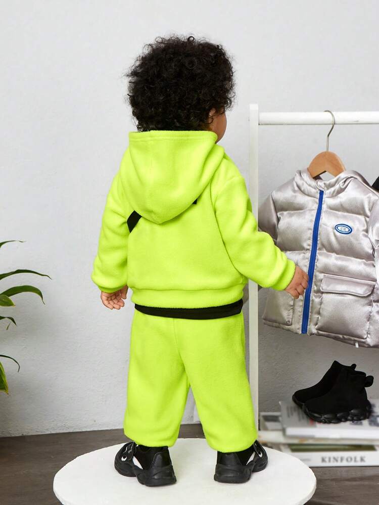 3pcs Set: Unisex Baby Letter Embroidered Hoodie Sweatshirt, Jogger Pants & Crossbody Bag, Thicken Winter