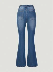 Teen Girl Ripped Flare Leg Jeans