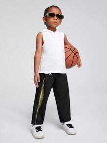 GAWX Young Boy Letter Graphic Drawstring Waist Pants