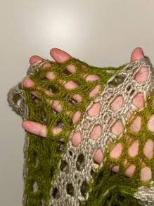 SHEIN ICON Hippie Hollow Out Crop Sweater Without Bra - Multicolor - View 11