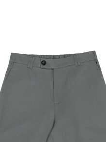 Calvornis Men Slant Pocket Suit Pants Without Belt - Grey - View 5