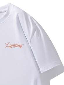 Manfinity RSRT 男士椰子樹和字母圖案T恤 - 白色 - 查看 4