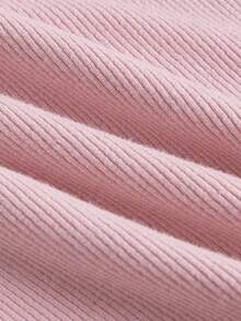 SHEIN MOD Solid Asymmetrical Neck Crop Tee - Baby Pink - View 4