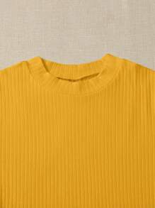 SHEIN Essnce Plus Lettuce Trim Ribbed Knit Tee