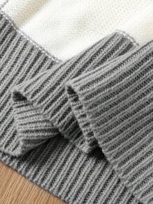 SHEIN Cô gái Tween Khối màu Thả vai Đầm Áo len - Nhiều màu - Xem 7