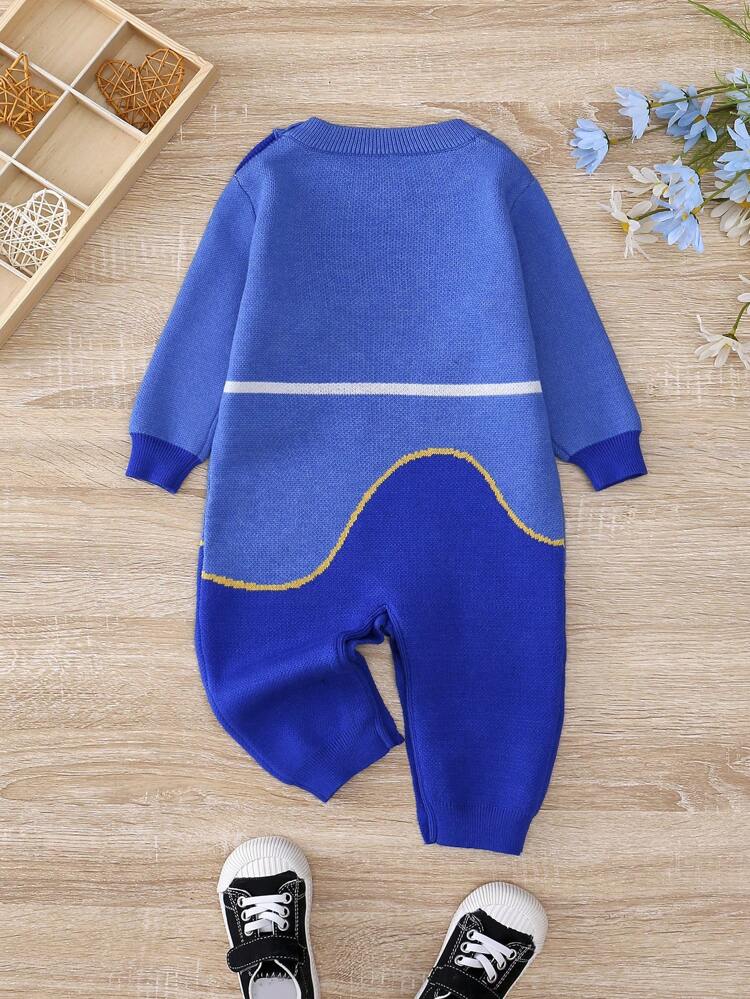Baby Girl Cartoon Pattern Knit Jumpsuit