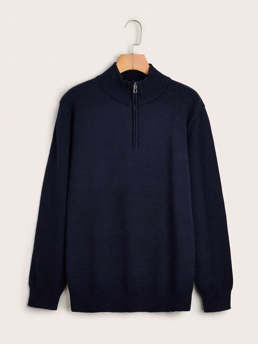 男士1/4拉鍊套頭毛衣