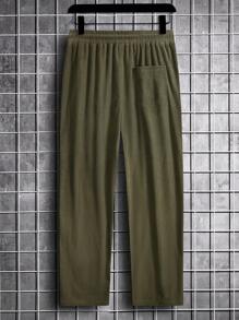 Manfinity Hypemode Men Slant Pocket Wide Leg Trousers - Army Green - View 2