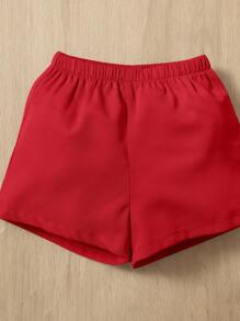 SHEIN Baby Girl Cami Top & Shorts & Blazer Without Bag - Red and White - View 5