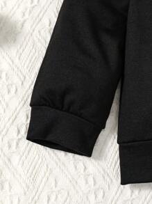 Baby Boy Plaid Print Sweatshirt & Hat - Black - View 7