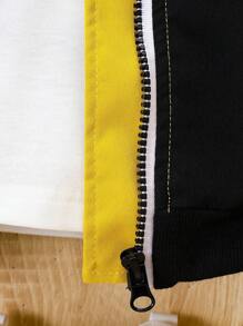 Bebé niño Cazadora de color combinado con cremallera con capucha sin camiseta - Multicolor - Ver 6