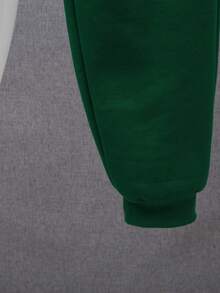 SHEIN Tween Boy Letter Graphic Two Tone Sweatshirt & Sweatpants - Multicolor - View 4