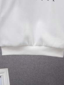 SHEIN Tween Boy Letter Graphic Two Tone Sweatshirt & Sweatpants - Multicolor - View 6