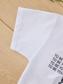 RueChic Tween Girl Butterfly & Slogan Graphic Two Tone Tee - Black and White - View 7