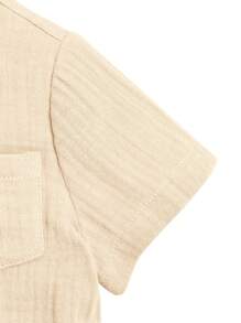 2 Stücke Baby Jungen Lässig Einfarben Kurzarm Hemd und Shorts Set
